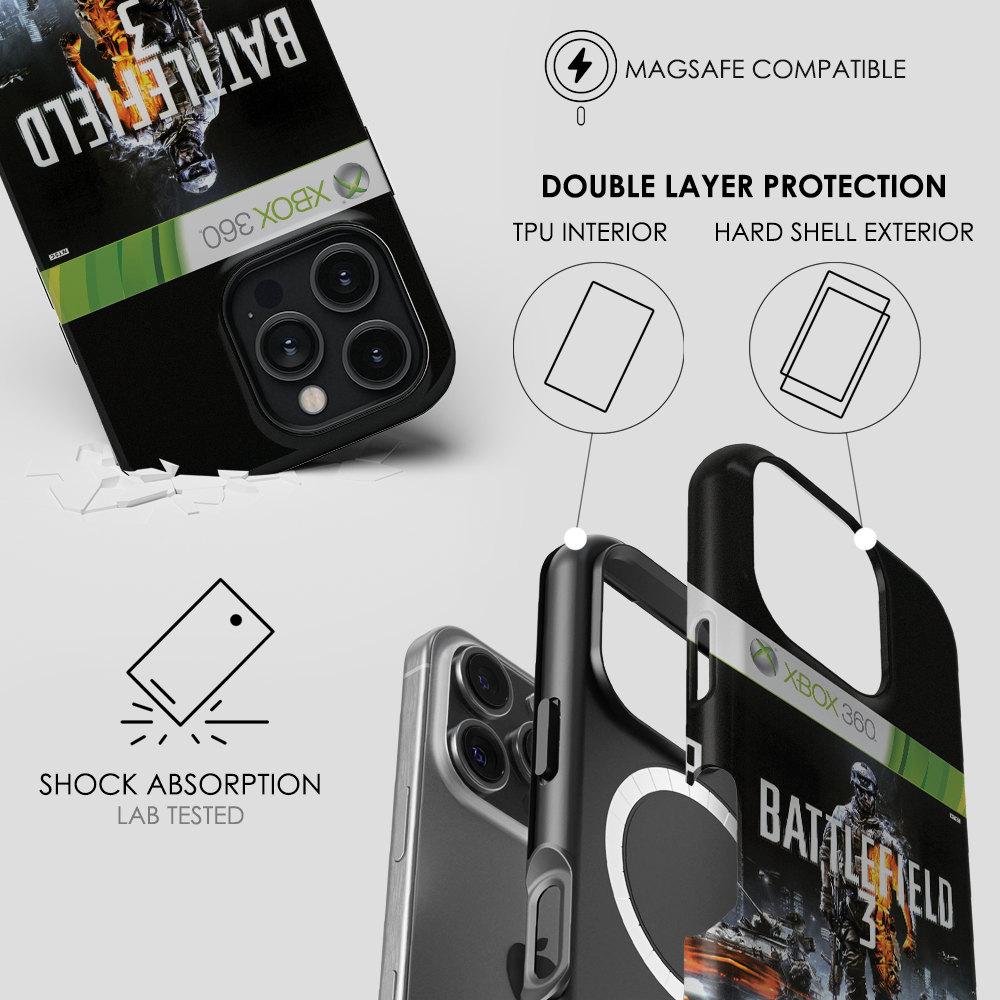 Battlefield 3 Xbox 360 Cover - Second Mockup For Tough Magsafe Cases